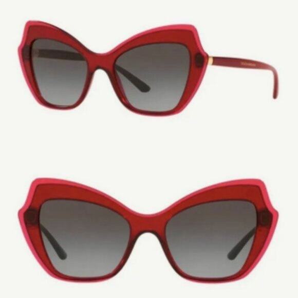 Dolce and Gabbana 52mm Cat Eye Sunglasses Red - Picture 1 of 12